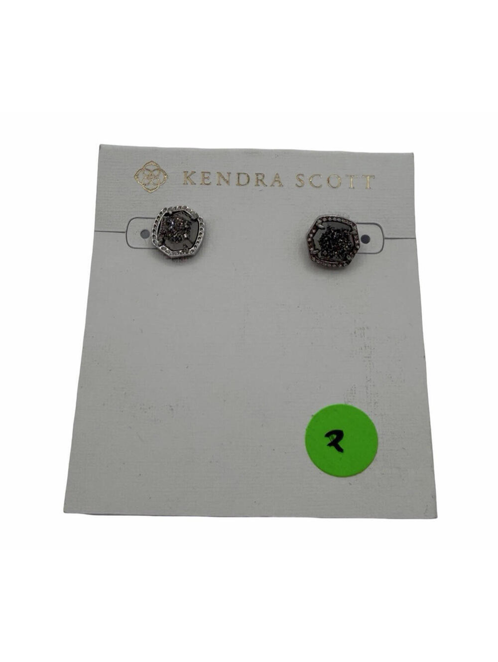 Kendra Scott Taylor Drusy Platinum Gunmetal Stud Earrings
